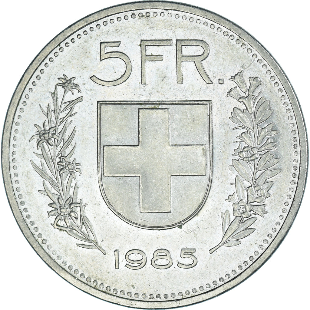 Moneda, Suiza, 5 Francs, 1985