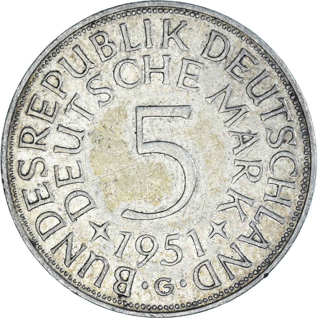 Münze, Deutschland, 5 Mark, 1951
