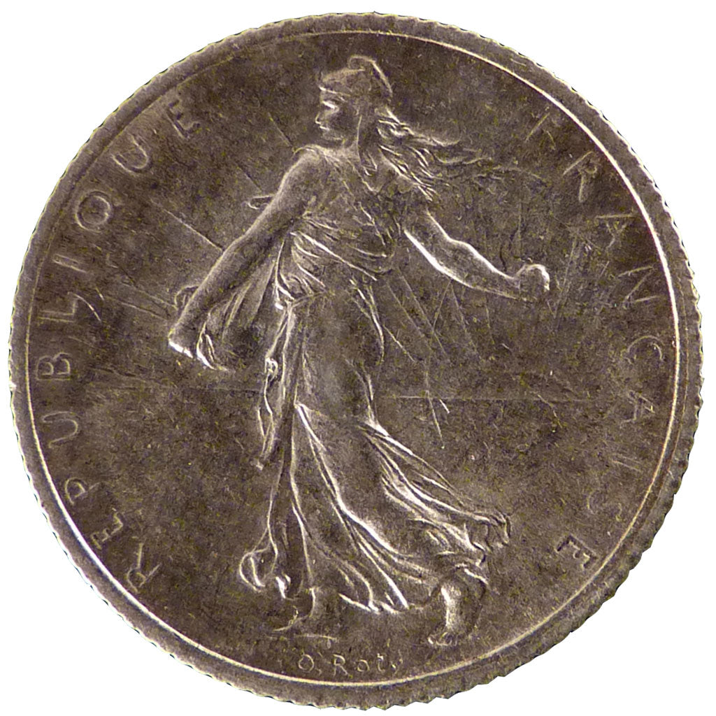 FRANCE, Semeuse, Franc, 1918, Paris, KM #844.1, MS(60-62), Silver, 23, Gadoury..
