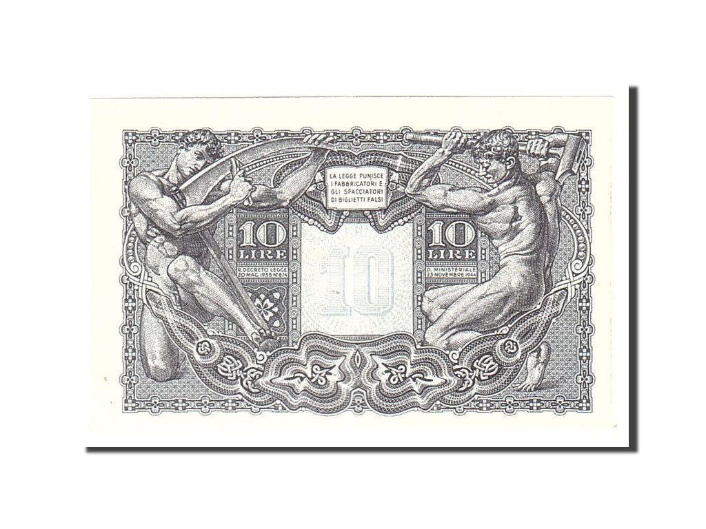 Italy, 10 Lire, 1944, KM:32c, 1944-11-23, UNC(63)