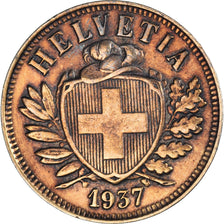 Monnaie, Suisse, 2 Rappen, 1937