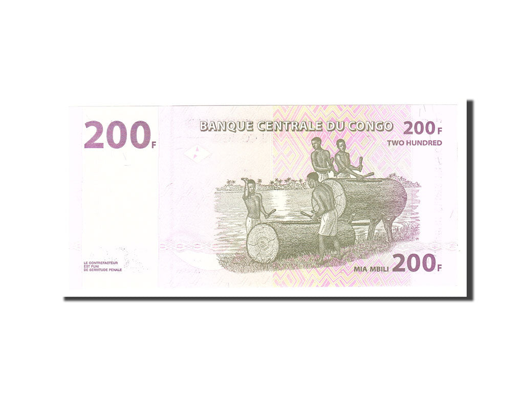 Congo Democratic Republic, 200 Francs, 2000, KM:95a, 2000-06-30, UNC(65-70)