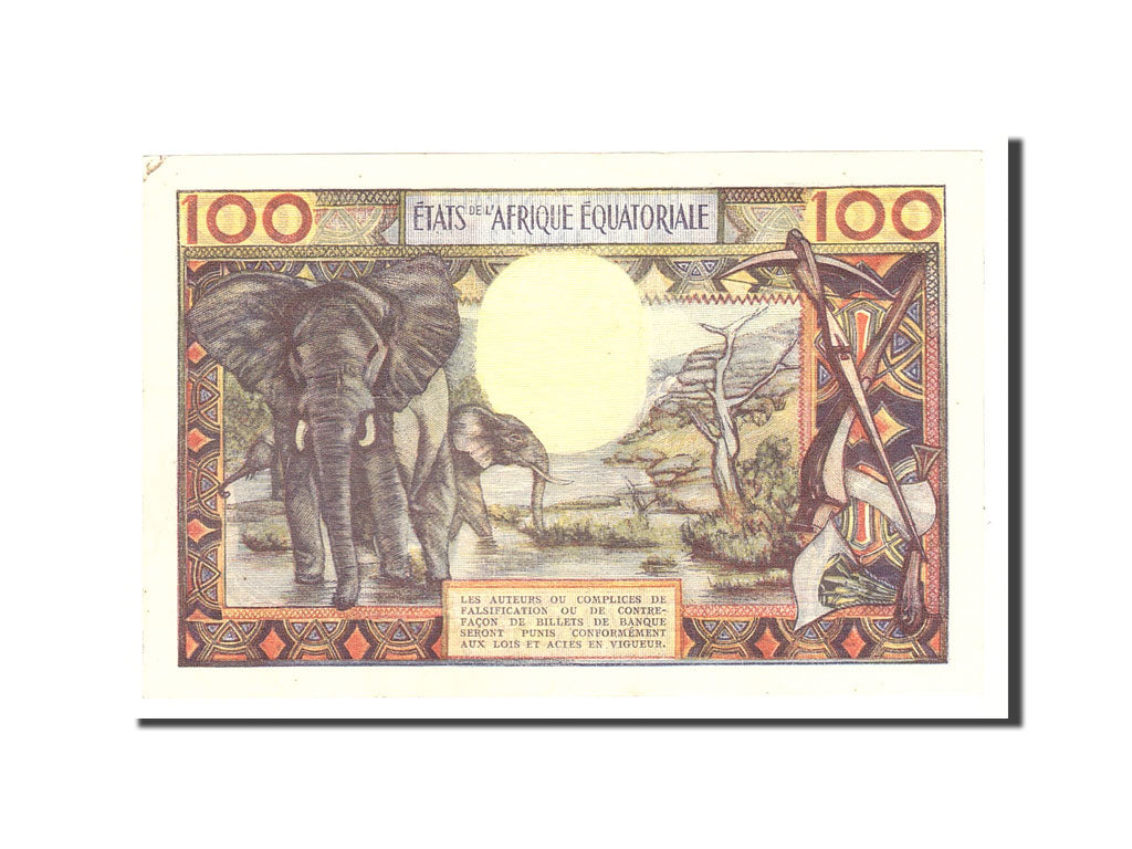 EQUATORIAL AFRICAN STATES, 100 Francs, 1963, KM:3c, Undated, UNC(65-70)