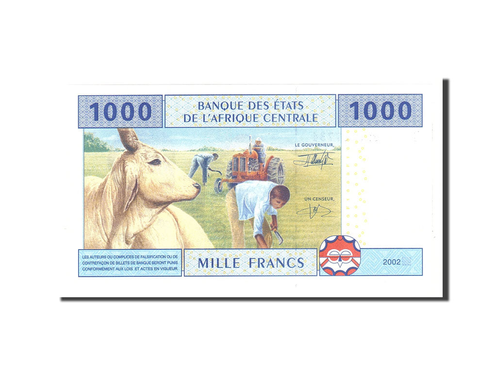 Banknote, Central African States, 1000 Francs, 2002, Undated, KM:107T