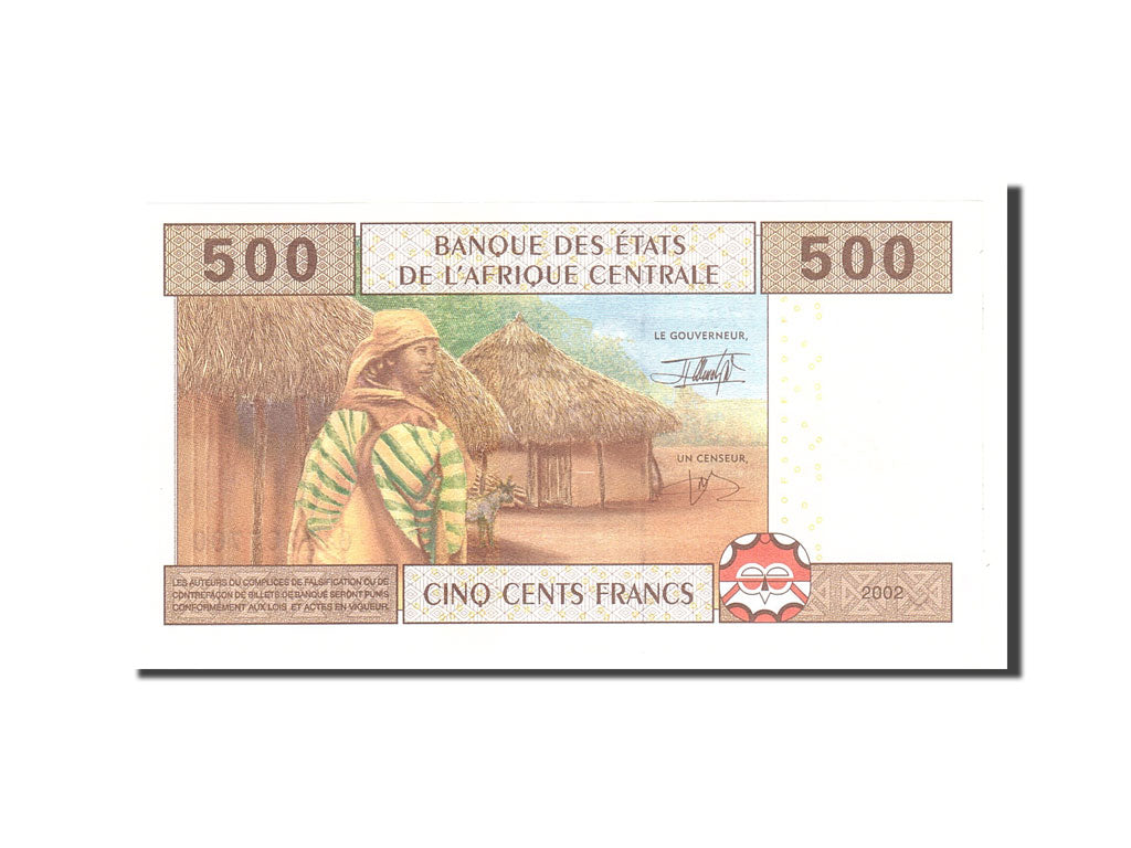 Banknote, Central African States, 500 Francs, 2002, Undated, KM:106T, UNC(65-70)
