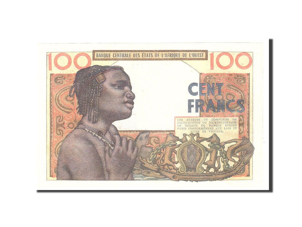Banknote, West African States, 100 Francs, 1965, Undated, KM:801Tf, AU(50-53)
