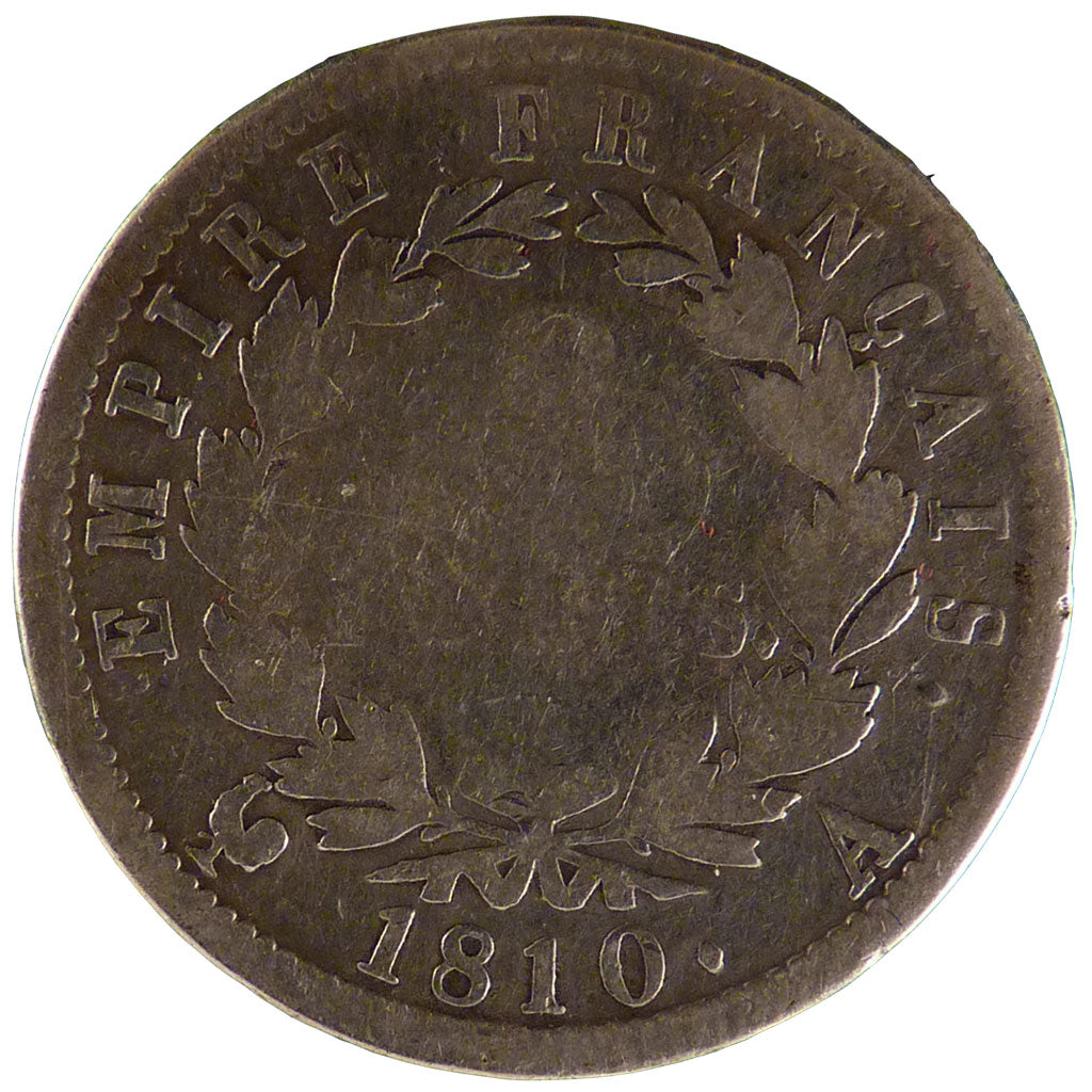 FRANCE, Napoléon I, 2 Francs, 1810, Paris, VG(8-10), Silver, Gadoury #501, 9.30