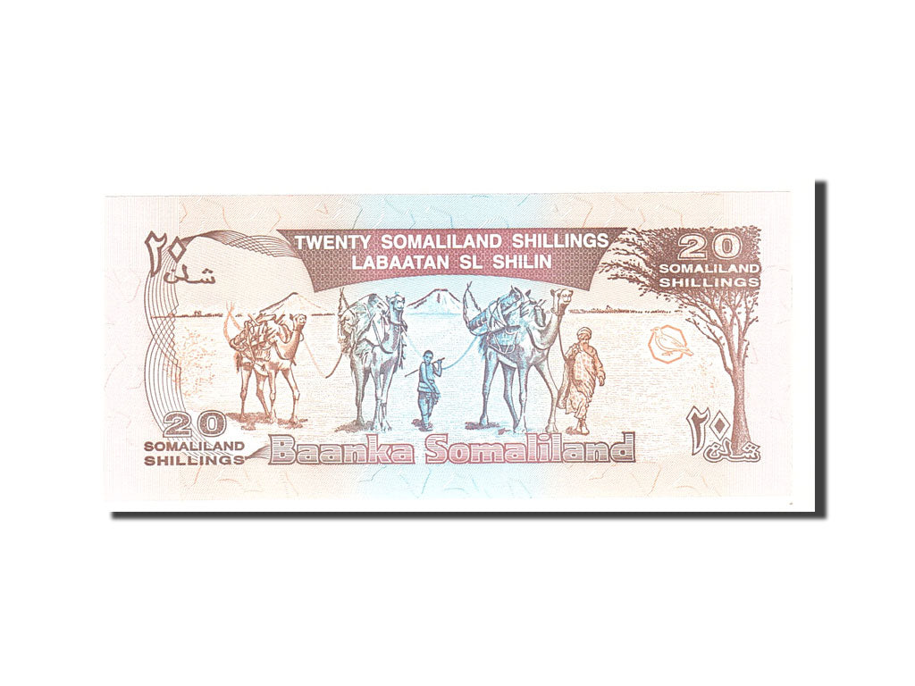 Banknote, Somaliland, 20 Shillings = 20 Shilin, 1996, Undated, KM:16, UNC(65-70)