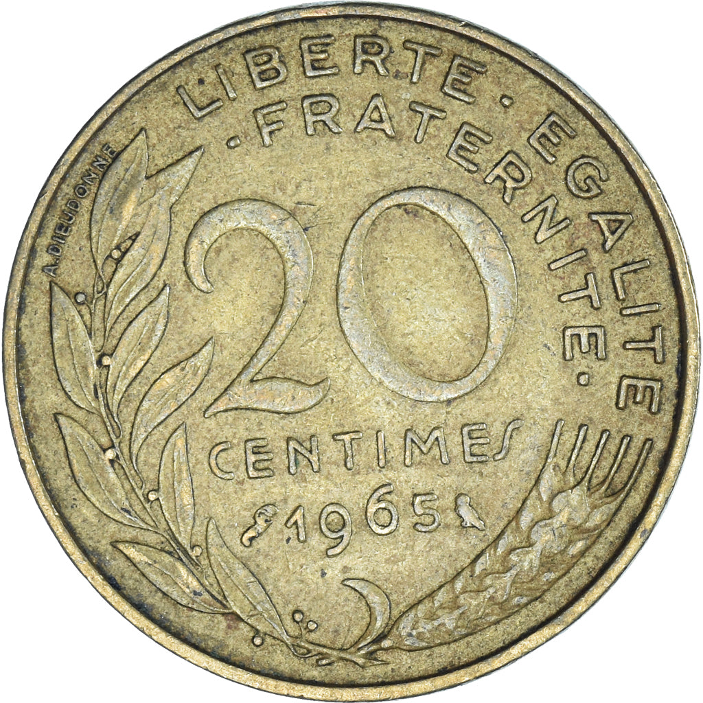 Coin, France, 20 Centimes, 1965