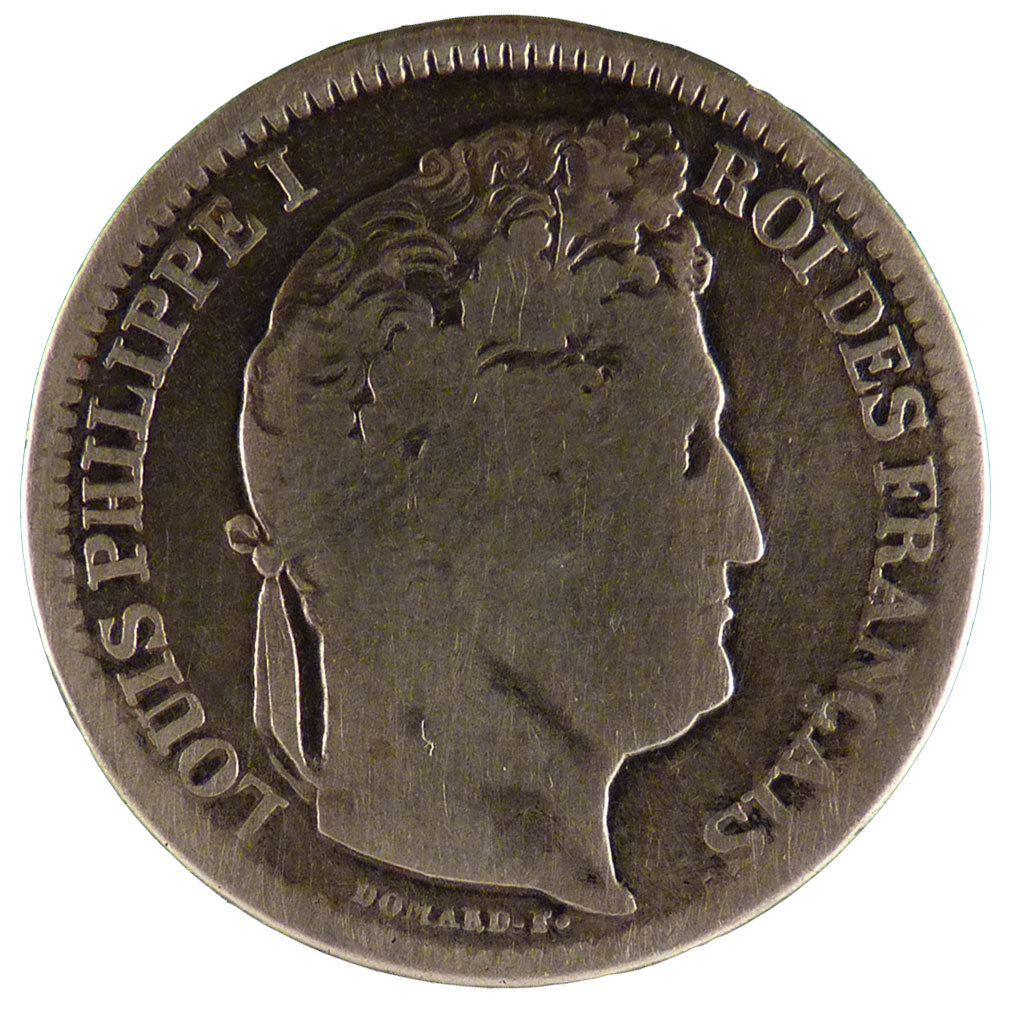 FRANCE, Louis-Philippe, 2 Francs, 1837, Lille, KM #743.13, F(12-15), Silver,...