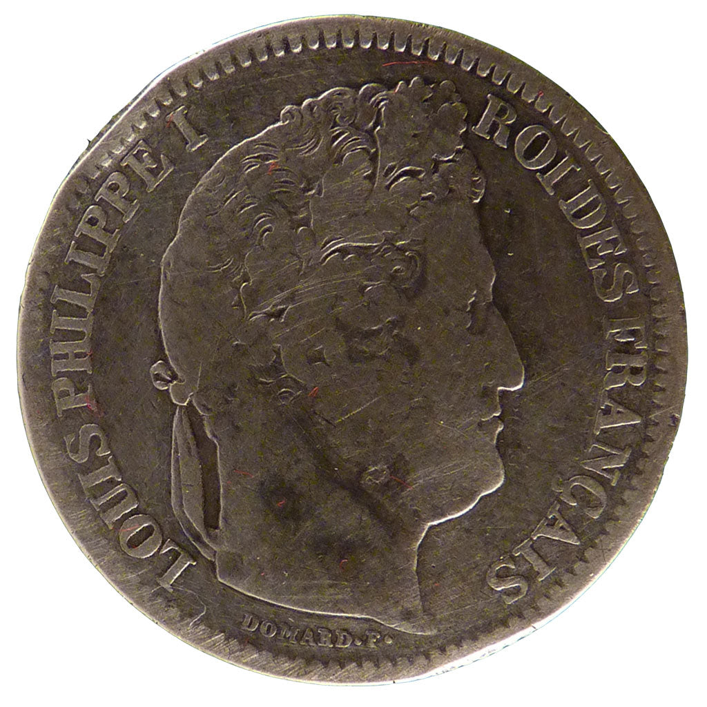FRANCE, Louis-Philippe, 2 Francs, 1845, Rouen, KM #743.2, VF(20-25), Silver,...