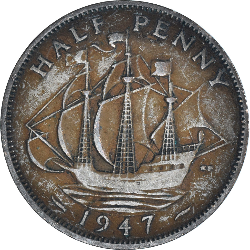 Moneda, Gran Bretaña, 1/2 Penny, 1947