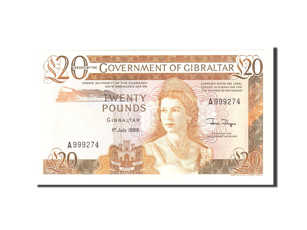 Banknote, Gibraltar, 20 Pounds, 1986, 1986-07-01, KM:23c, UNC(65-70)