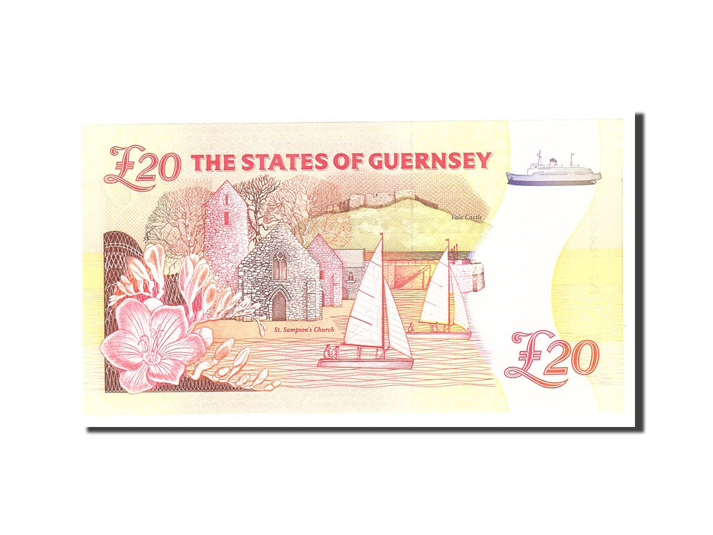 Guernsey, 20 Pounds, 1996, KM:58b, Undated, UNC(65-70)
