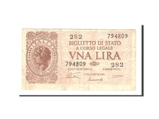 Banknote, Italy, 1 Lira, 1944, 1944-11-23, KM:29a, EF(40-45)
