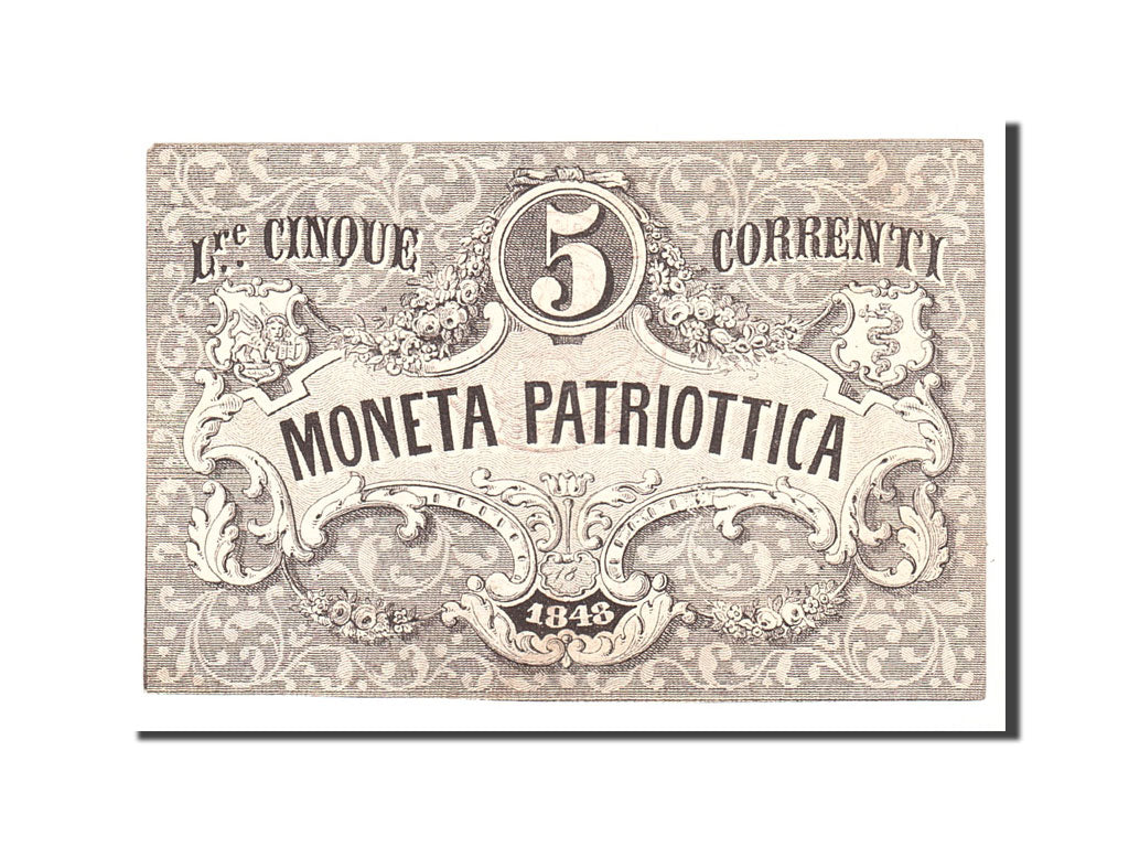 ITALIAN STATES, 5 Lire, 1848, KM:S188, Undated, EF(40-45)