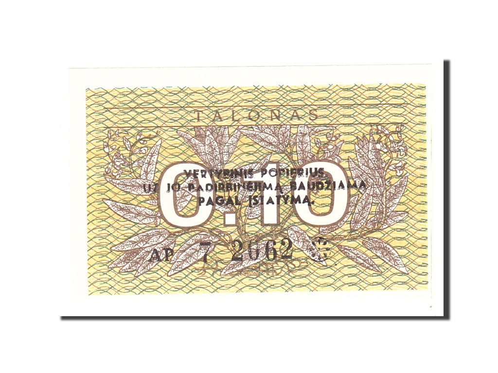 Banconote, Lituania, 0.10 Talonas, 1991, KM:29b, Undated, FDS