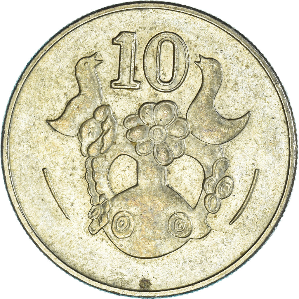 Moeda, Chipre, 10 Cents, 2002