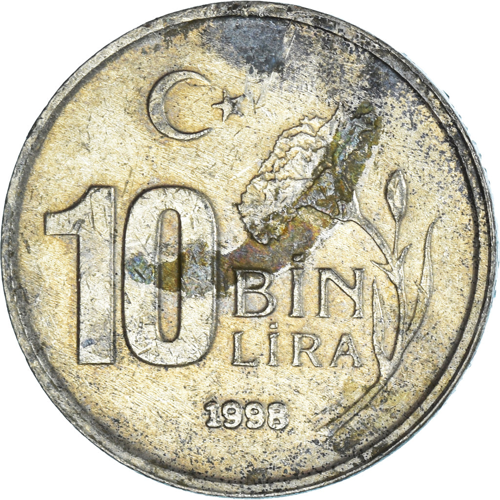 Moeda, Turquia, 10000 Lira, 10 Bin Lira, 1998