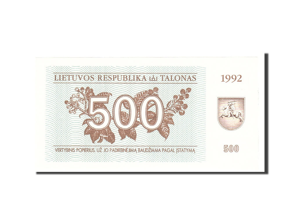 Banknote, Lithuania, 500 (Talonas), 1992, Undated, KM:44, UNC(65-70)