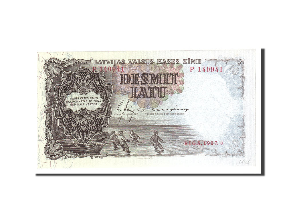 Banknote, Latvia, 10 Latu, 1937, Undated, KM:29a, UNC(65-70)