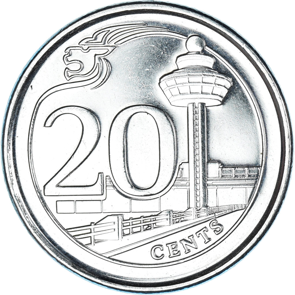 Coin, Singapore, 20 Cents, 2015