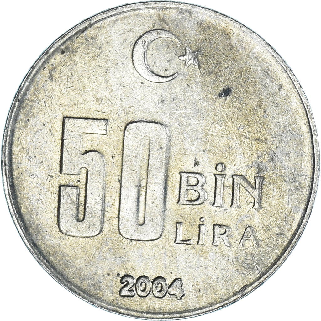 Coin, Turkey, 50000 Lira, 50 Bin Lira, 2004