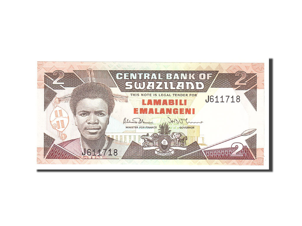 Billet, Swaziland, 2 Emalangeni, 1987, J611718, KM:13a, NEUF