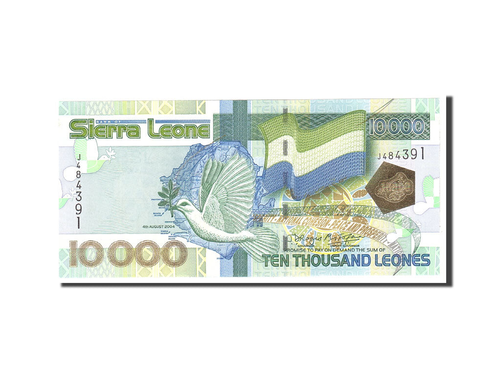 Banknote, Sierra Leone, 10,000 Leones, 2004, 2004-08-04, KM:29a, UNC(65-70)