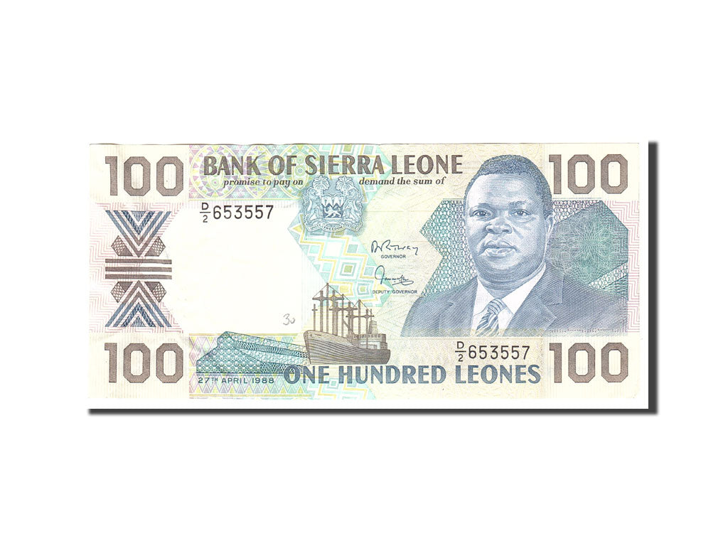 Sierra Leone, 100 Leones, 1988, 1988-04-27, KM:18a, EF(40-45)