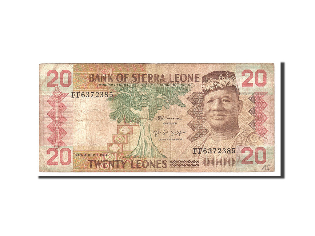 Banknote, Sierra Leone, 20 Leones, 1984, 1984-08-24, KM:14b, VG(8-10)