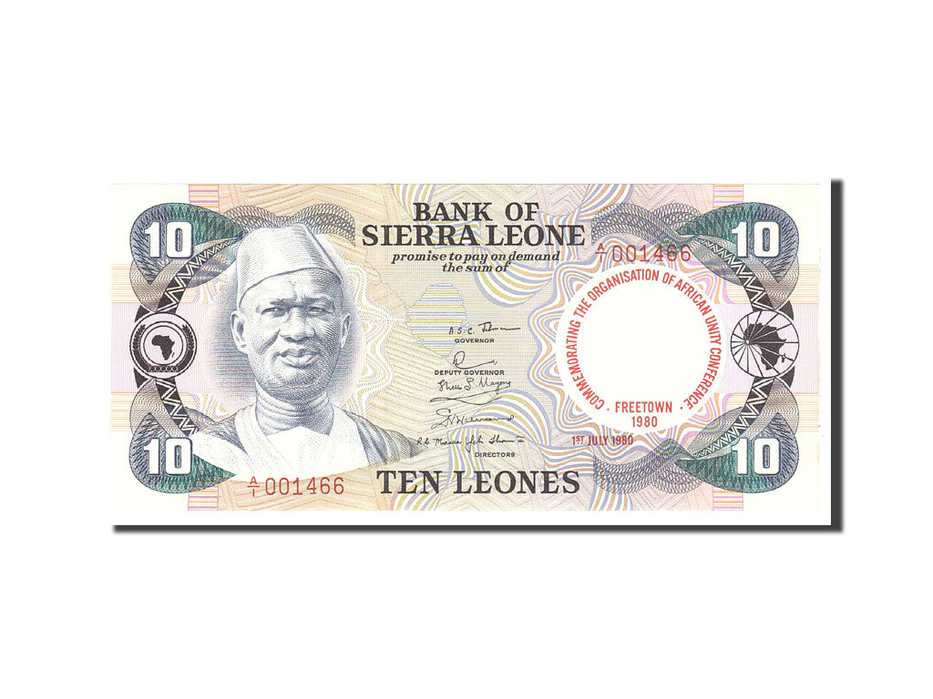 Sierra Leone, 10 Leones, 1980, 1980-07-01, KM:13, UNC(65-70)