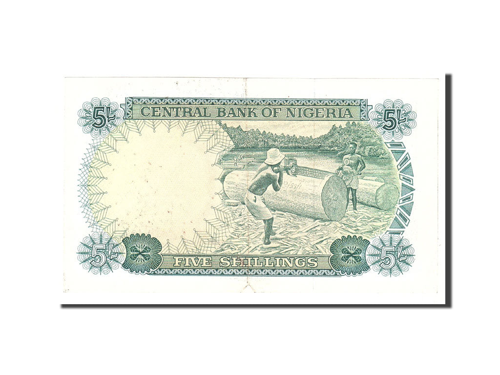 Banknote, Nigeria, 5 Shillings, 1968, Undated, KM:10a, AU(50-53)