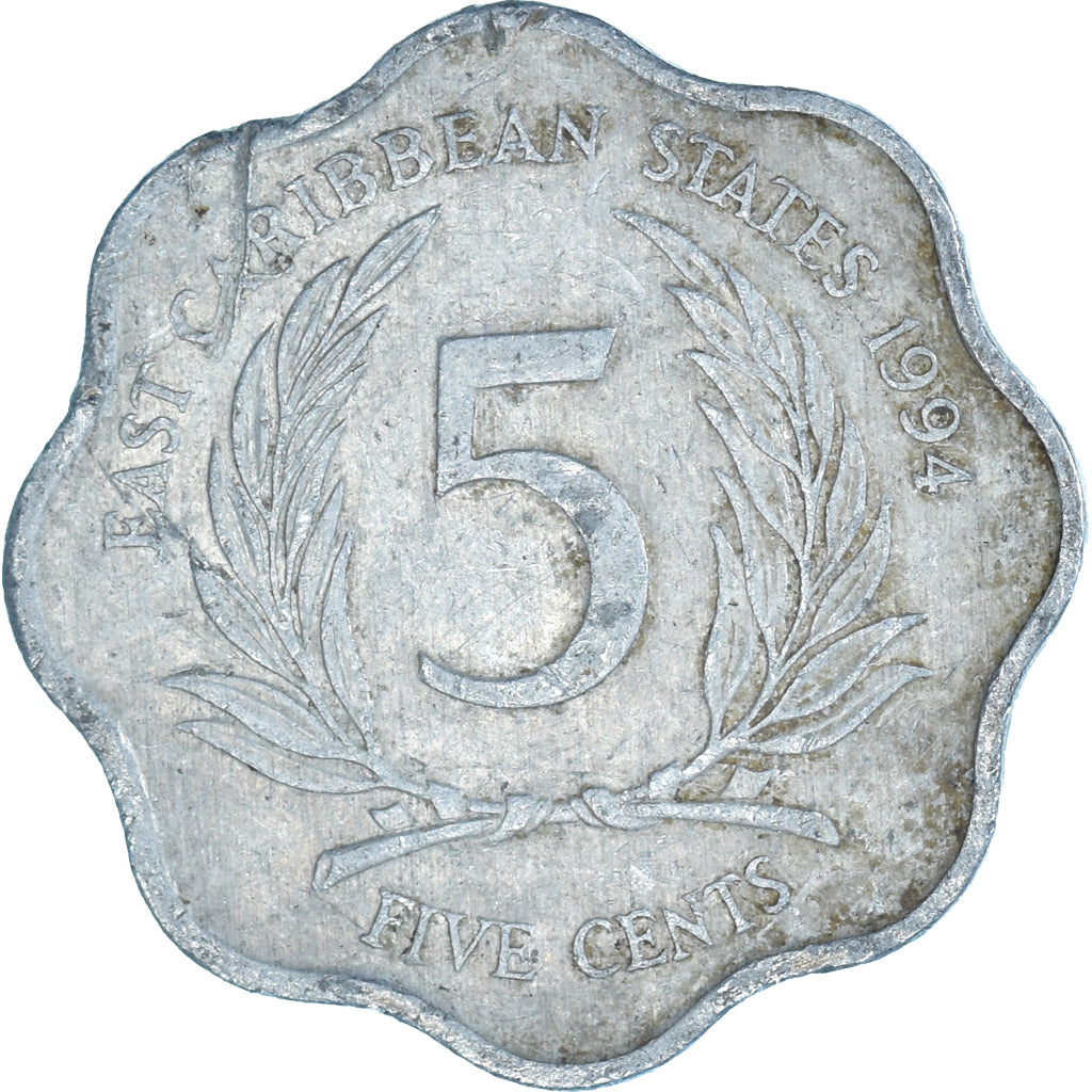 Monnaie, Etats des caraibes orientales, 5 Cents, 1994