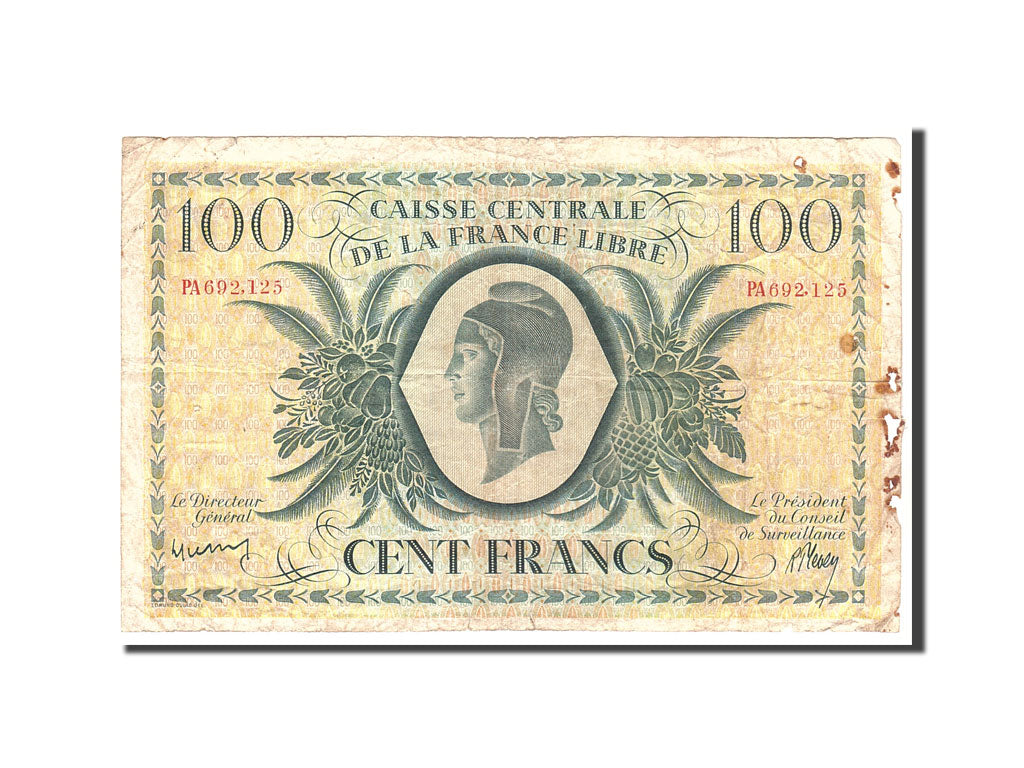 Banknote, French Equatorial Africa, 100 Francs, 1941, Undated, KM:13a, VG(8-10)