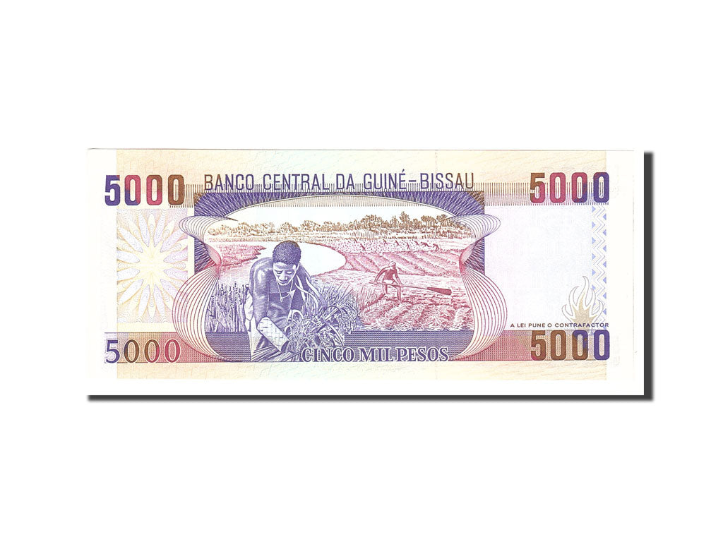 Banknote, Guinea-Bissau, 5000 Pesos, 1993, 1993-03-01, KM:14b, UNC(65-70)