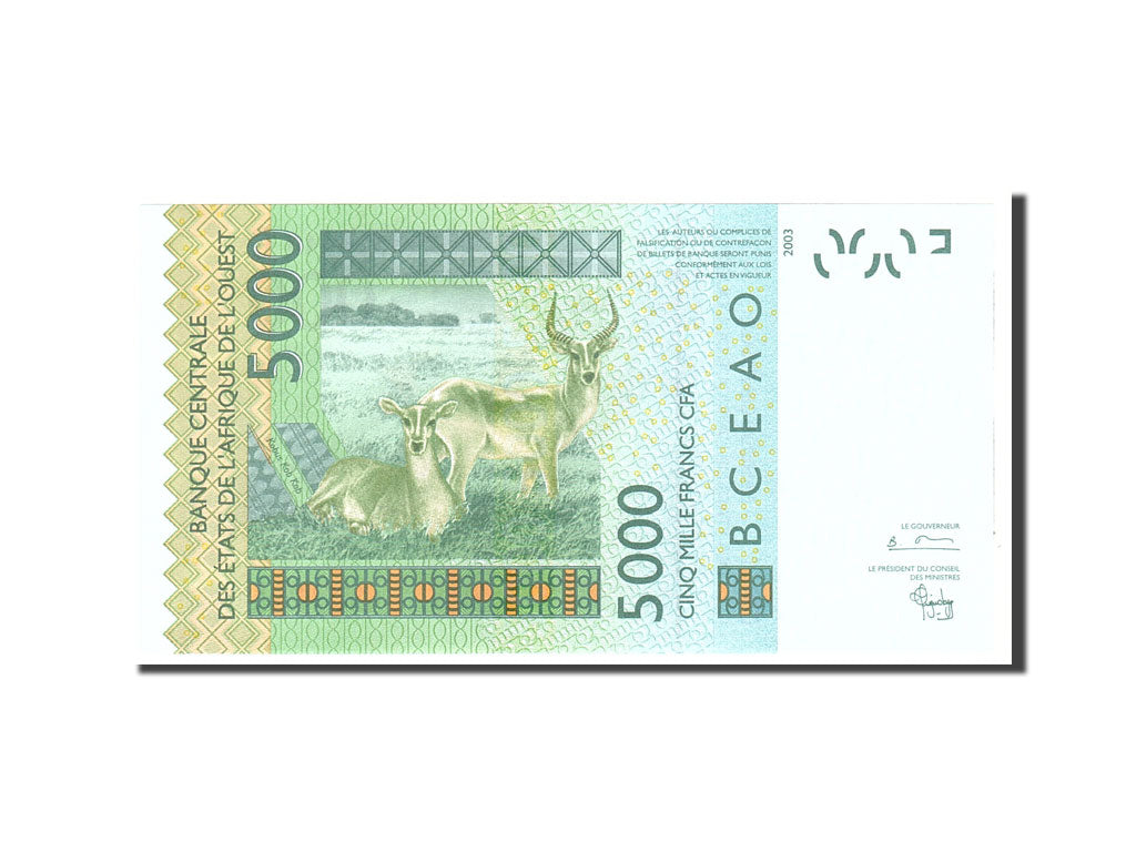 Banknote, West African States, 5000 Francs, 2003, Undated, KM:317Ca, UNC(65-70)