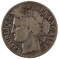FRANCE, Cérès, 2 Francs, 1870, Paris, KM #816.1, VF(20-25), Silver, Gadoury #530