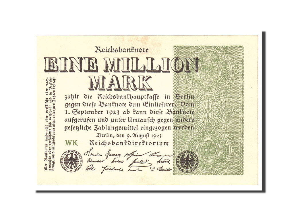 Banknote, Germany, 1 Million Mark, 1923, 1923-08-09, KM:102a, UNC(63)