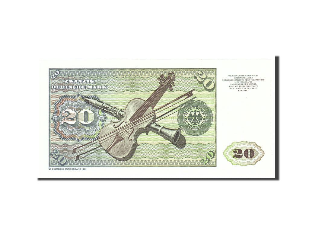 Geldschein, Bundesrepublik Deutschland, 20 Deutsche Mark, 1980, 1980-01-02