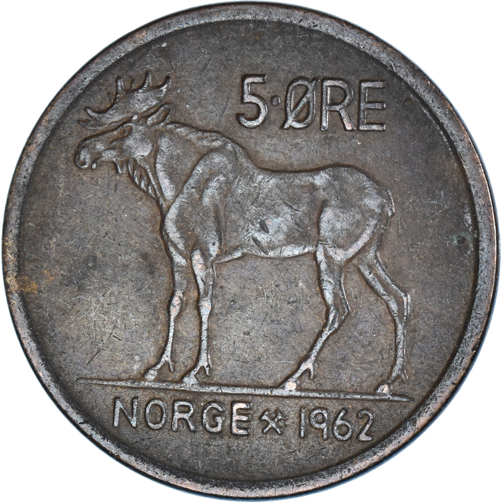 Moneta, Norwegia, 5 Öre, 1962