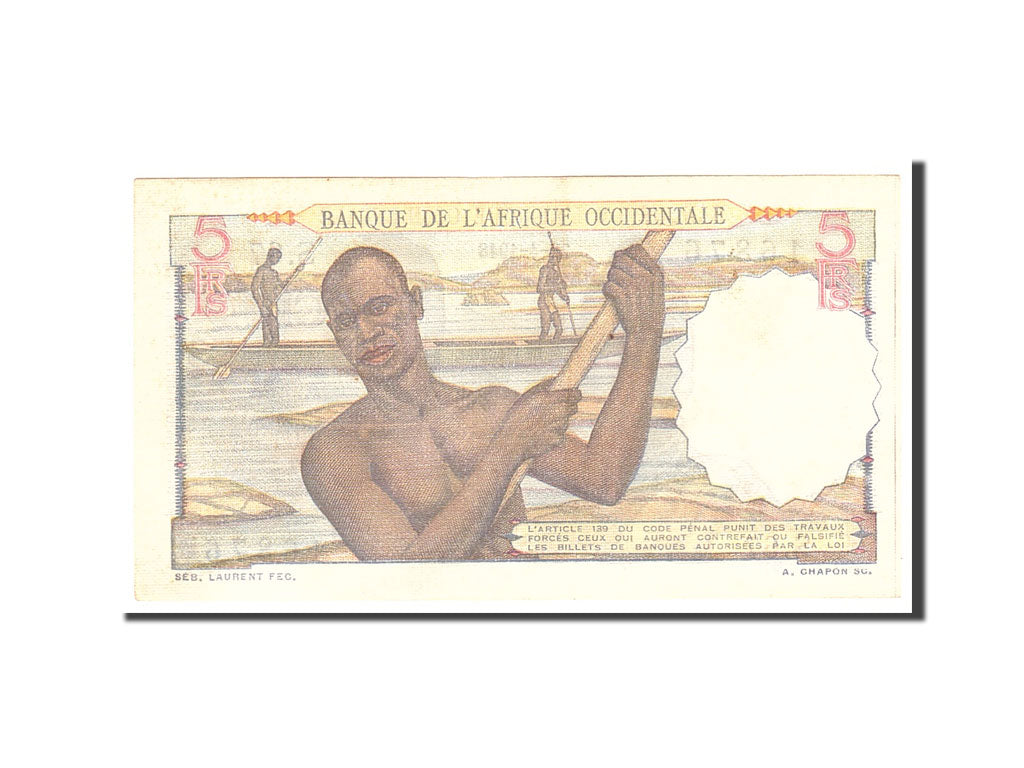 French West Africa, 5 Francs, 1948, KM:36, 1948-04-22, UNC(63)