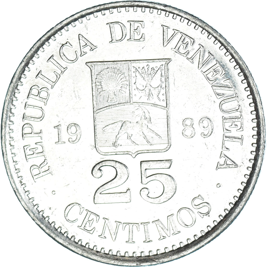 Munten, Venezuela, 25 Centimos, 1989