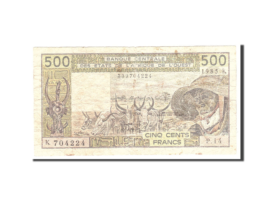 Banconote, Stati dell'Africa occidentale, 500 Francs, 1985, KM:706Kh, Undated