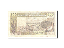 Banknote, West African States, 500 Francs, 1985, Undated, KM:706Kh, VF(20-25)