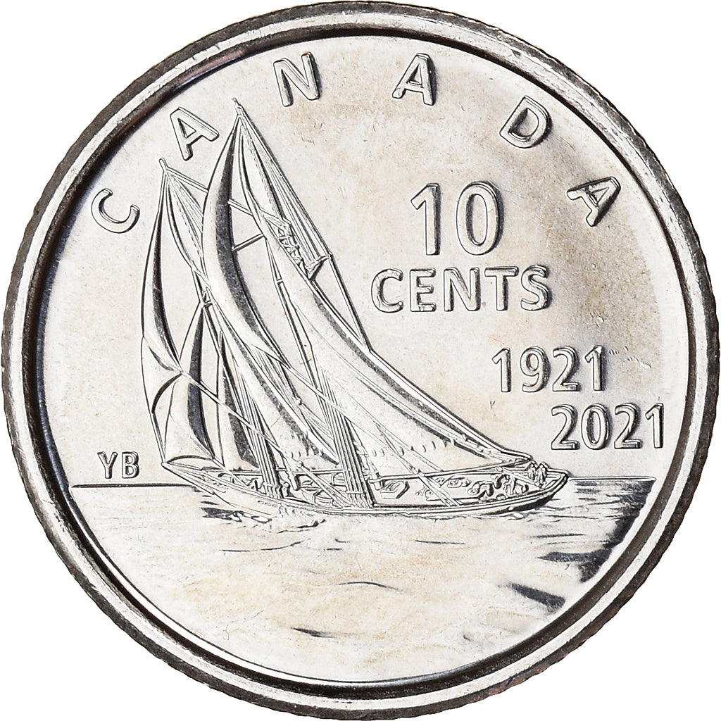 Monnaie, Canada, 10 Cents, 2021, Royal Canadian Mint, 100e anniversaire du