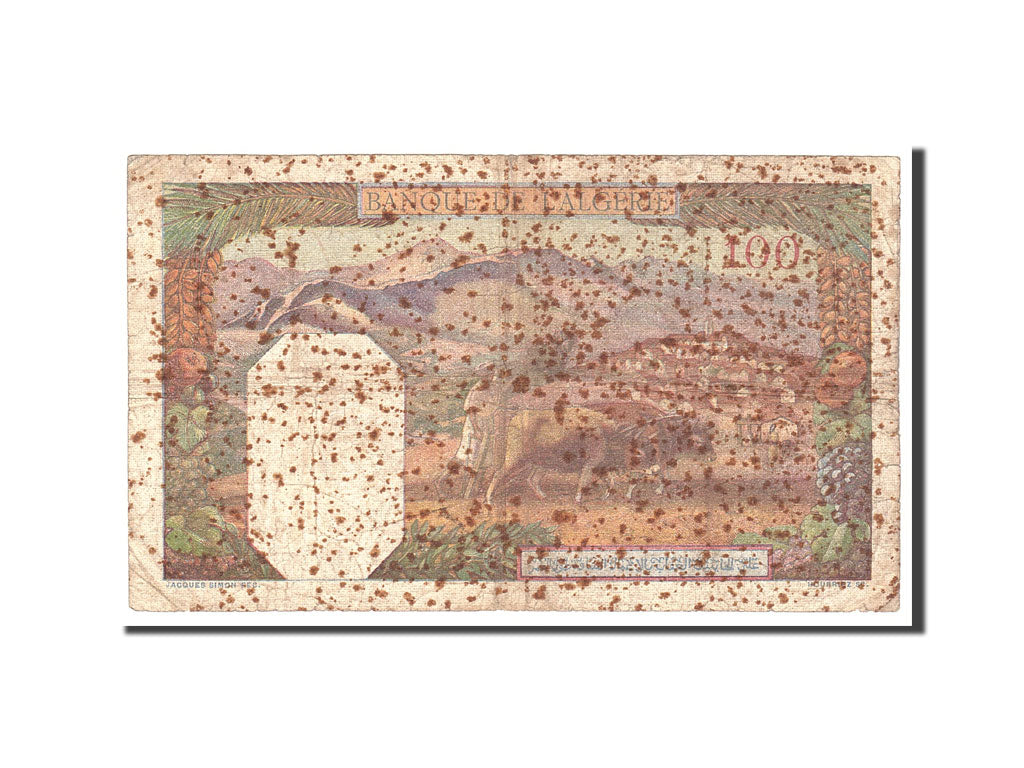 Billet, Algeria, 100 Francs, 1945, 1945-05-23, KM:88, TB