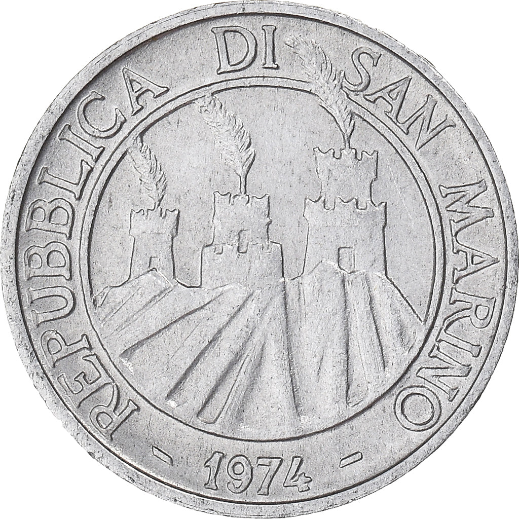 Moneta, San Marino, Lira, 1974, Rome, BB, Alluminio, KM:30
