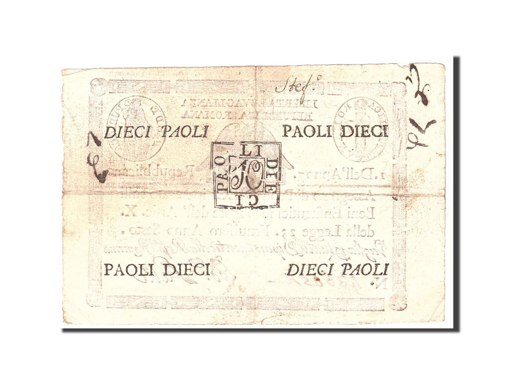 ITALIAN STATES, 10 Paoli, 1798, KM:S540c, Undated, EF(40-45)