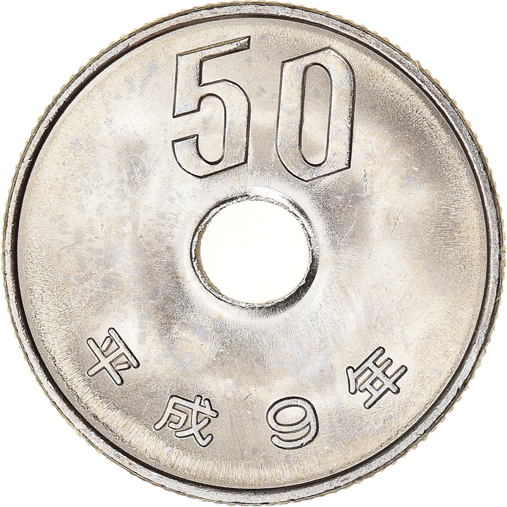 Monnaie, Japon, Akihito, Akihito., 50 Yen, 1997, SPL, Cupro-nickel, KM:101.2